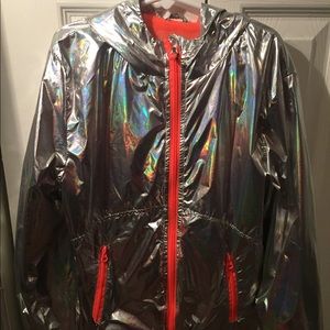 Silver holographic jacket